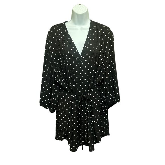 In Every Story Polka Dot Blouse Black White Size 2X - Picture 2 of 7